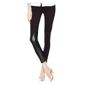 J. CREW Factory The Gigi Pant Equestrian Style Faux Leather Knit Pants in Black